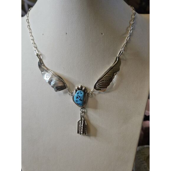 STERLINGVSILVER TURQUOISE SIGNED 